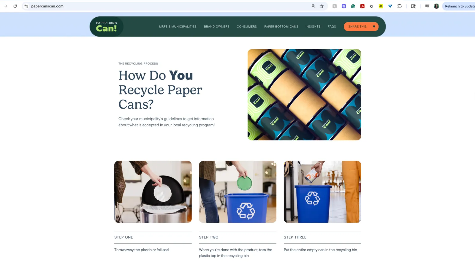 Paper Cans Can Website Animation